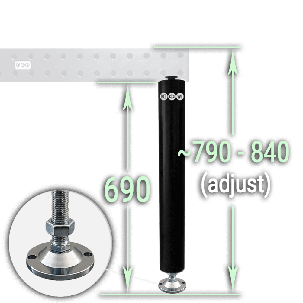 Welding Tables Australia 690mm Legs - Disc Feet | K16