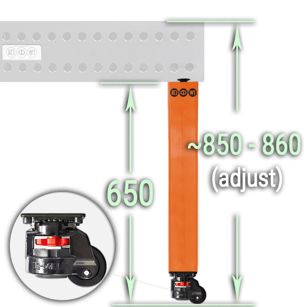 Welding Tables Australia 650mm Legs - Level Castors | K28